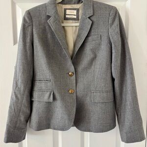J. Crew Women's Classic Gray Blazer with Gold Buttons